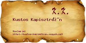 Kustos Kapisztrán névjegykártya